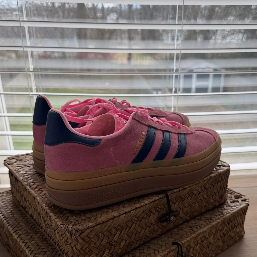 Adidas Women's Pink and Navy Gazelle Sneakers - Picture 4 of 4
